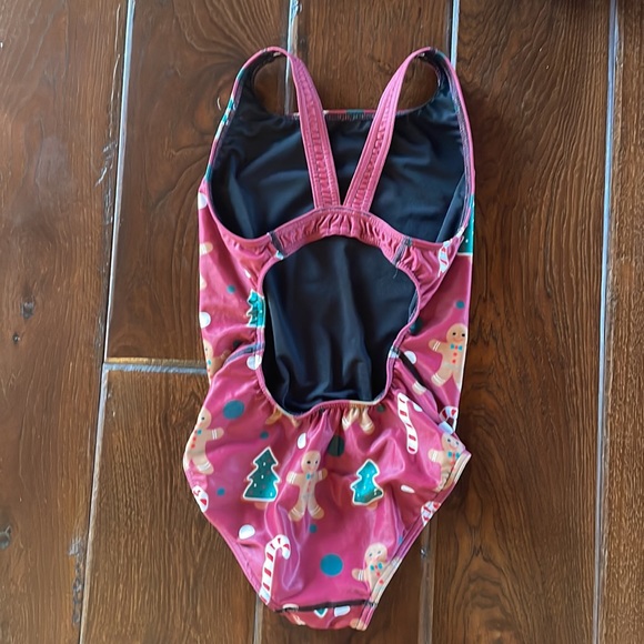 Q swimsuit holiday print girls size 12 - Picture 2 of 3